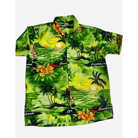 Rimas Beachwear Men’s Tropical‎ Hawaiian Short Sleeve Button Down Shirt Sz Med - Picture 4 of 9